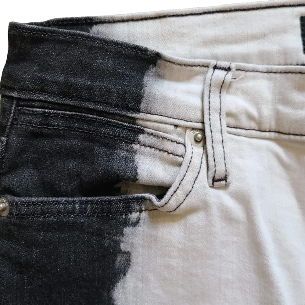 HUDSON x BAJA EAST Holly High-Rise Jeans Black‎ to White BEW4151DBQ Women's 28